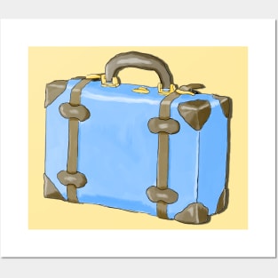 Blue Vintage Style Suitcase Posters and Art